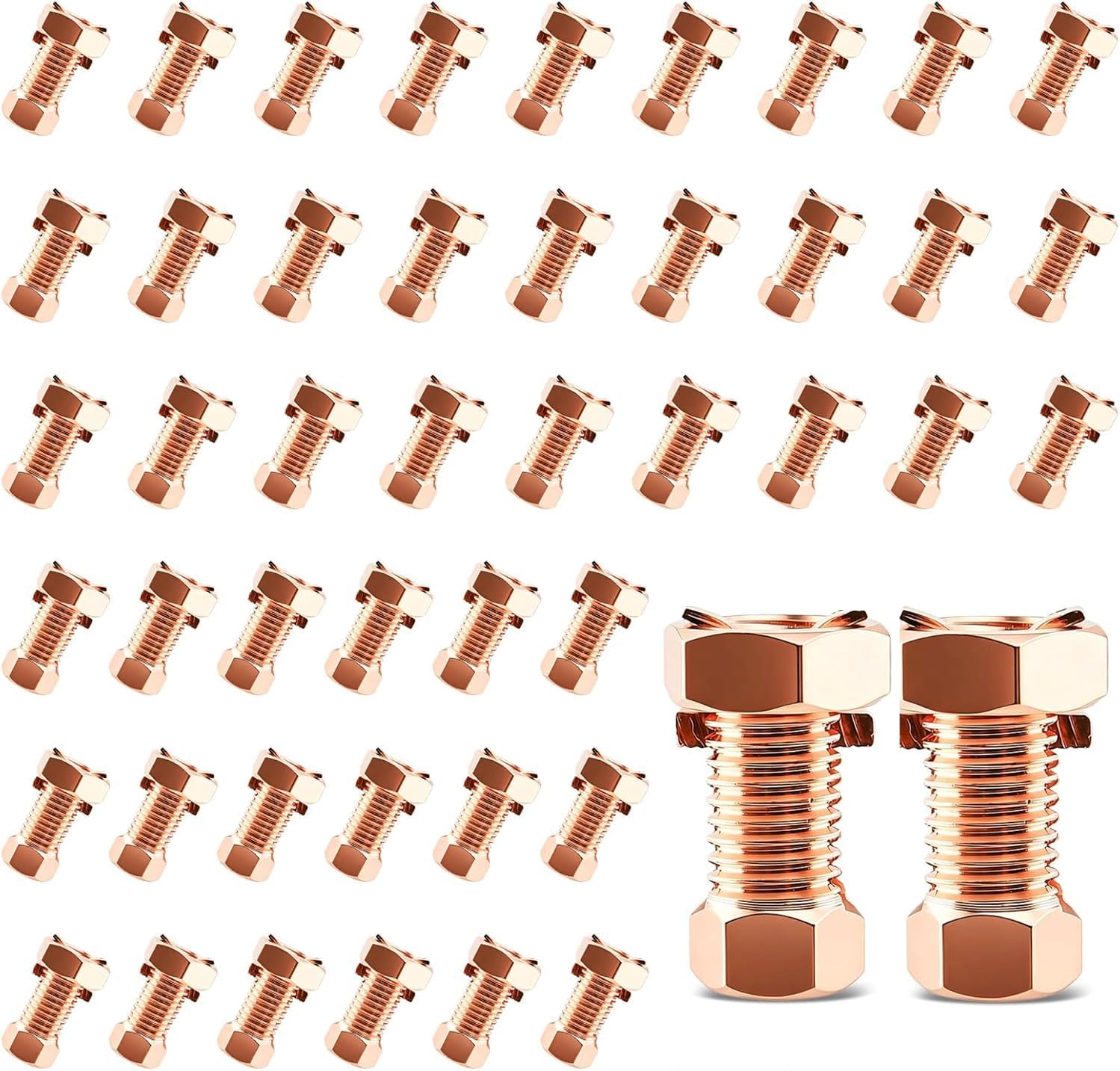 52PCS Grounding Split Bolt,Split Bolt Connectors,Split Bolt Wire Connector,Ground Wire Connector Compatible with 6AWG 7AWG 8AWG Bare Wires,Wire Lugs for Grounding Bonding Applications