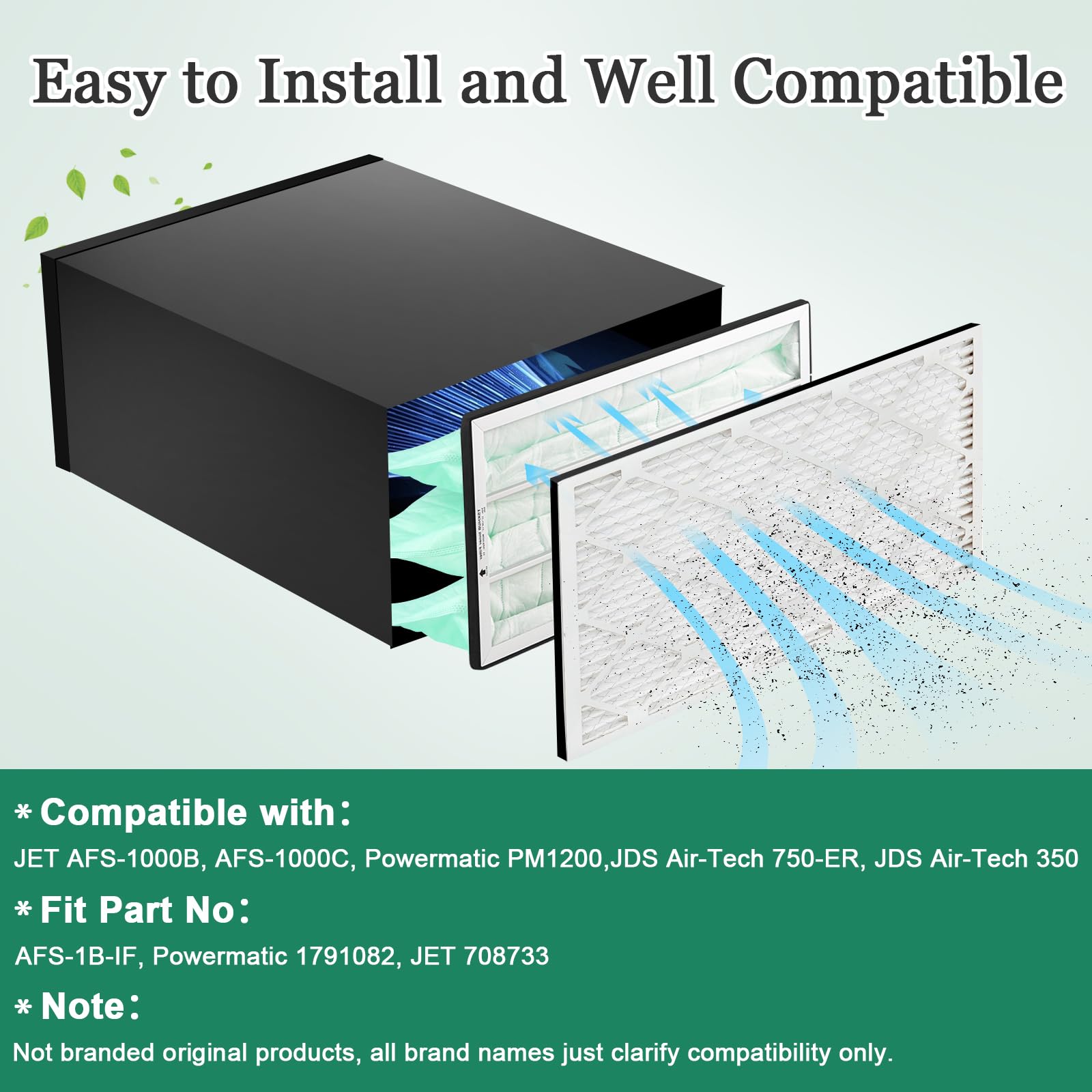 30,5 x 61 x 2,5 cm, filtri interni sintetici tascabili, compatibili con sistema di filtrazione dell'aria JET AFS-1000B, AFS-1000C, MERV 11, filtro dell'aria di ricambio per Powermatic 1791082