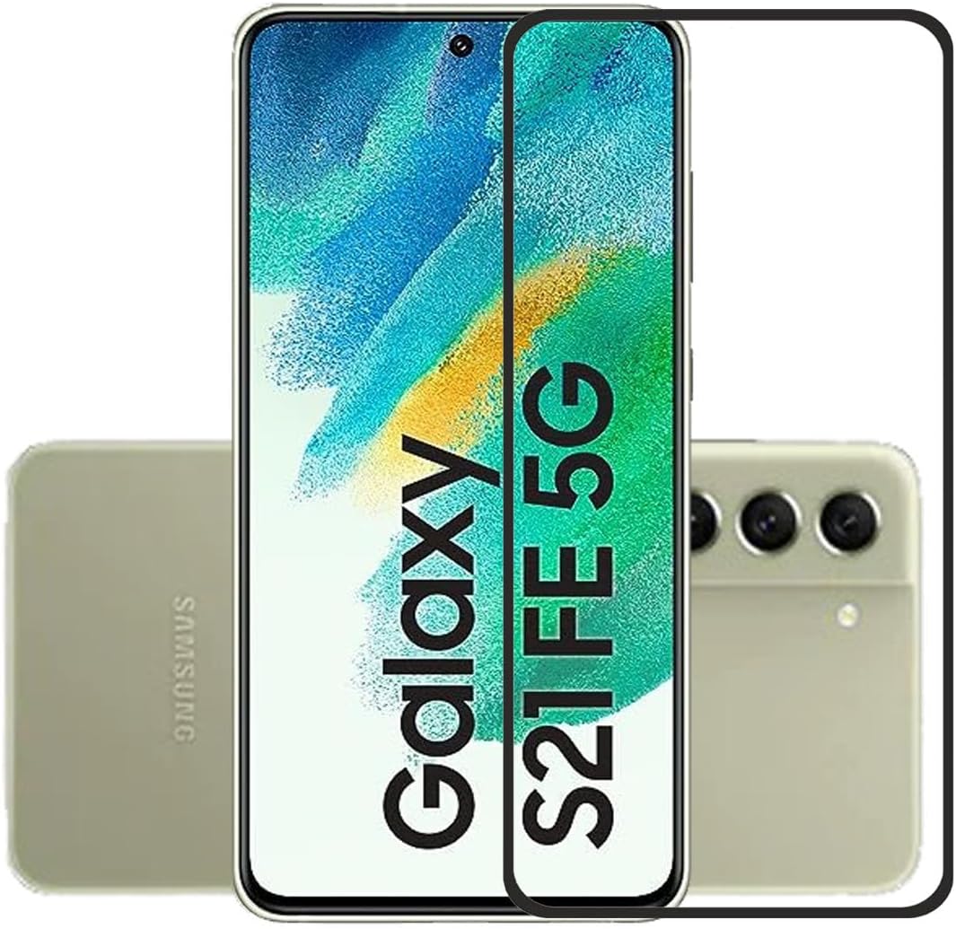 NSTAR® Samsung Galaxy S21 FE 5G Edge-to-Edge Tempered Glass Screen Protector| Screen Protector Full Glue Coverage Tempered Glass for Samsung Galaxy S21 FE 5G (Black) (Pack of 1)