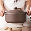 Natural Terracotta Casserole with Lids Clay Pots for Cooking, Unglazed Earthenware Rice Pots (UpgradeT1-1QT)
