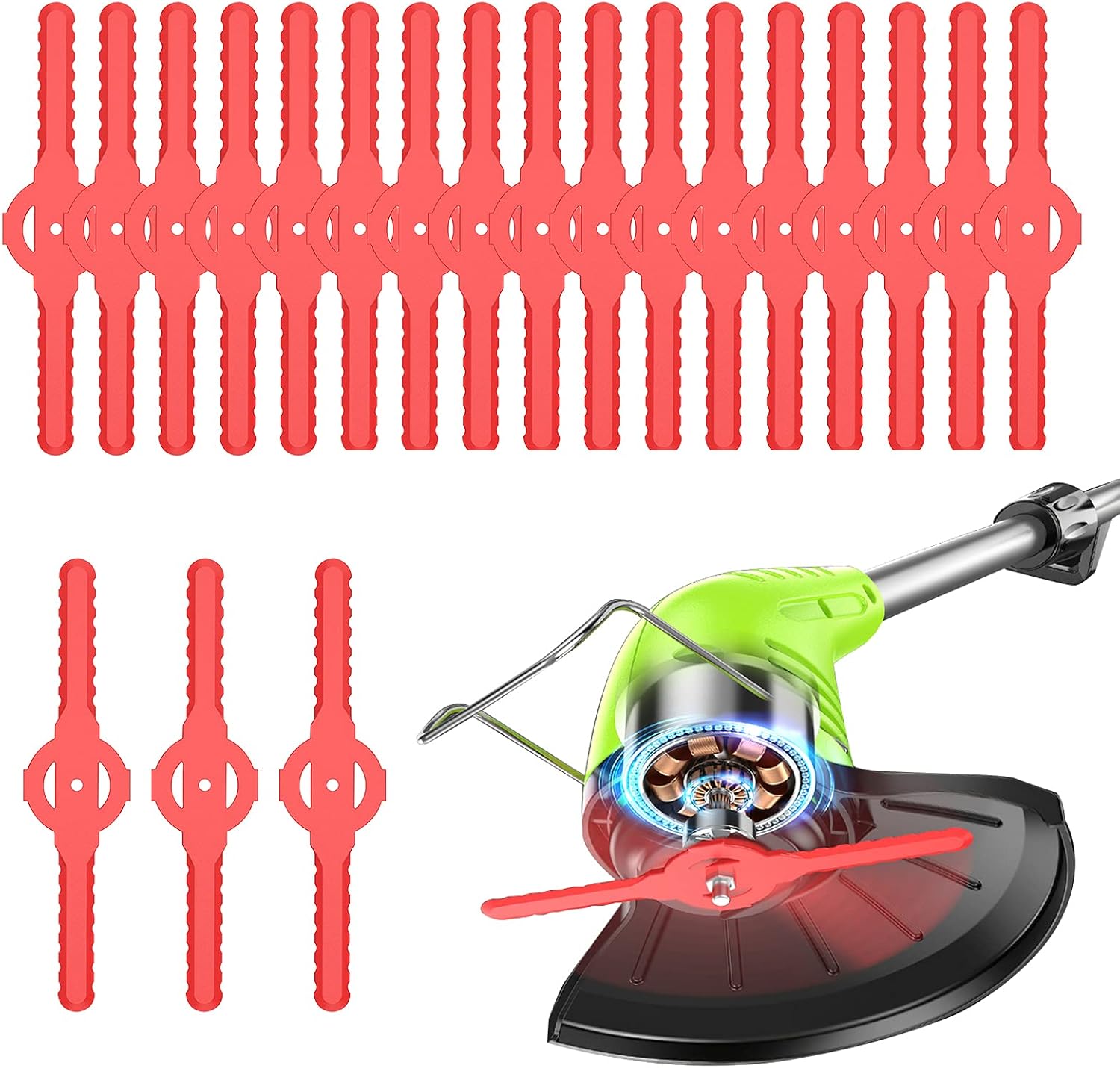 GardenJoy String Trimmer Head Blades Replace , 24 PC Plastic Cutter Blades Replacement for Cordless Grass Trimmer (FH—GT120) (24PC(0.54/Count)) : Patio, Lawn & Garden