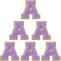 Vista 35 de 6 piezas de parches de letras de chenilla autoadhesivas, parches de letras preppy de 2 pulgadas para bolsos, ropa y sombreros, grandes pegatinas