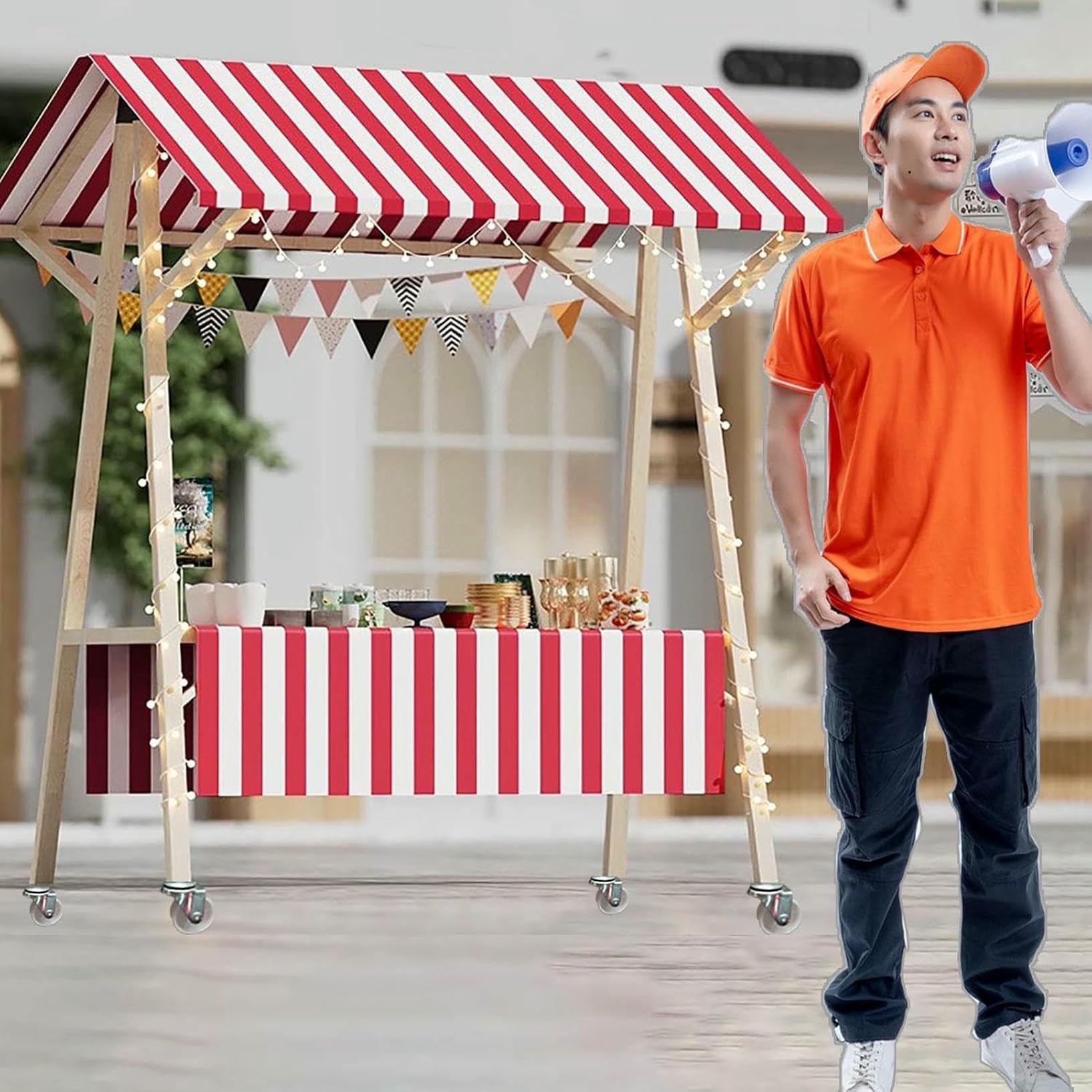 Stalle du vendeur de jouets légère en bois naturel de qualité
