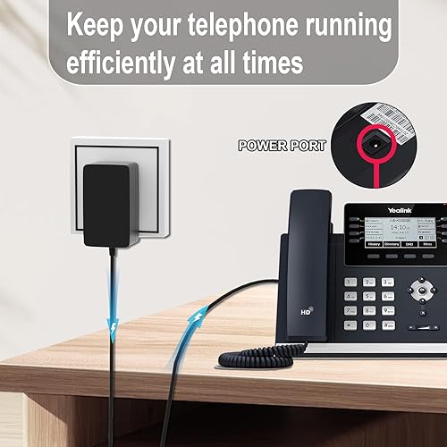 Miniatura 4 de Adaptador de corriente de 5V 1.2A para teléfonos Yealink compatible con T53, T53W, T26P, T27, T28P, T34W, T41P, T42G, T43U, T20P, T22P, MP50