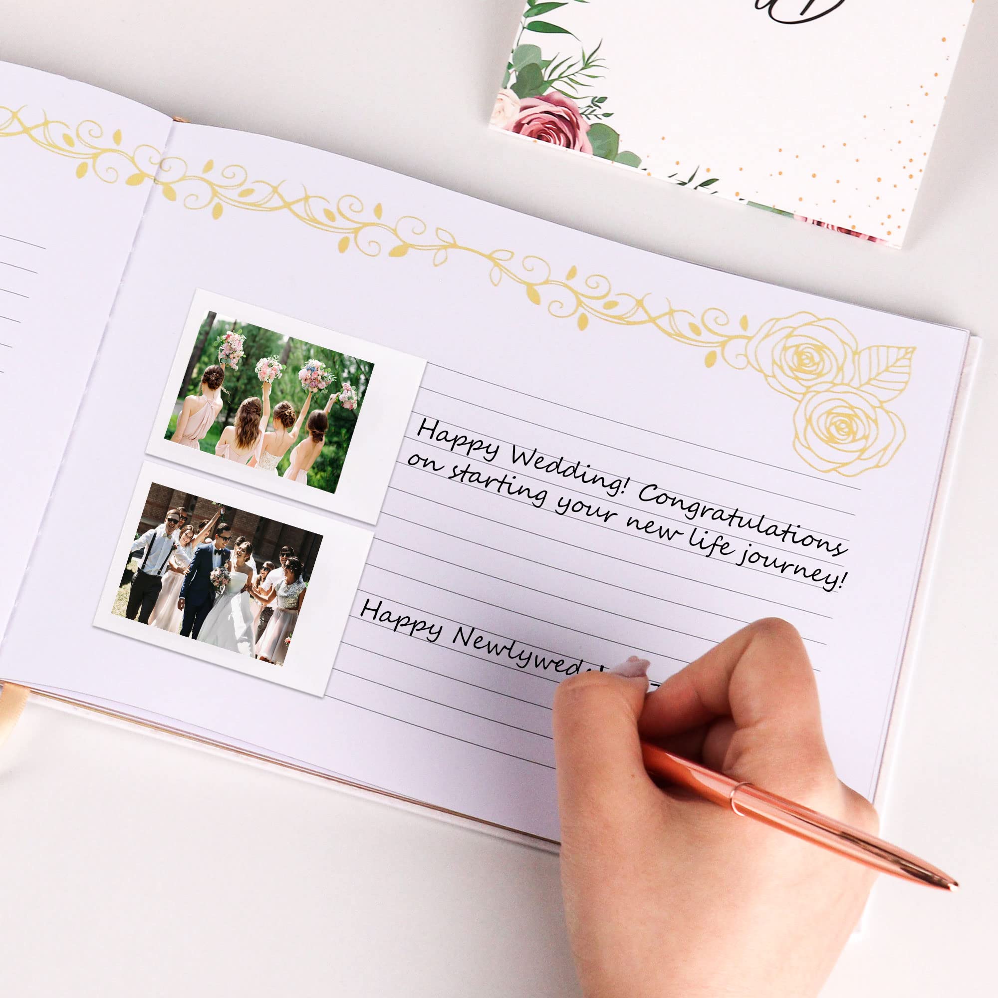 Vienrose Wedding Guest Book Set With A Pen And A