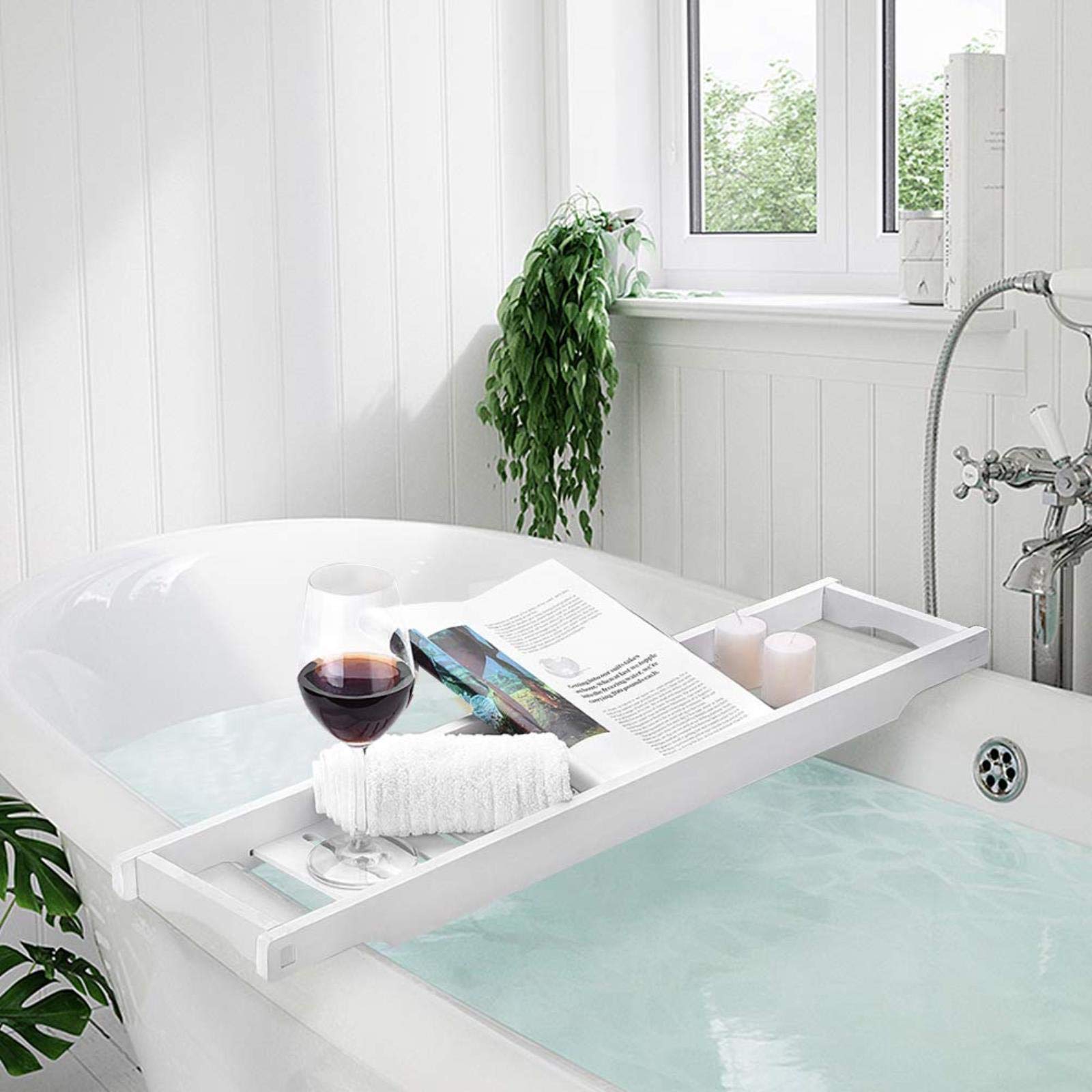 Mensola Organizer Per Vasca Da Bagno Con Fori Di Drenaggio - Accessorio Doccia Universale