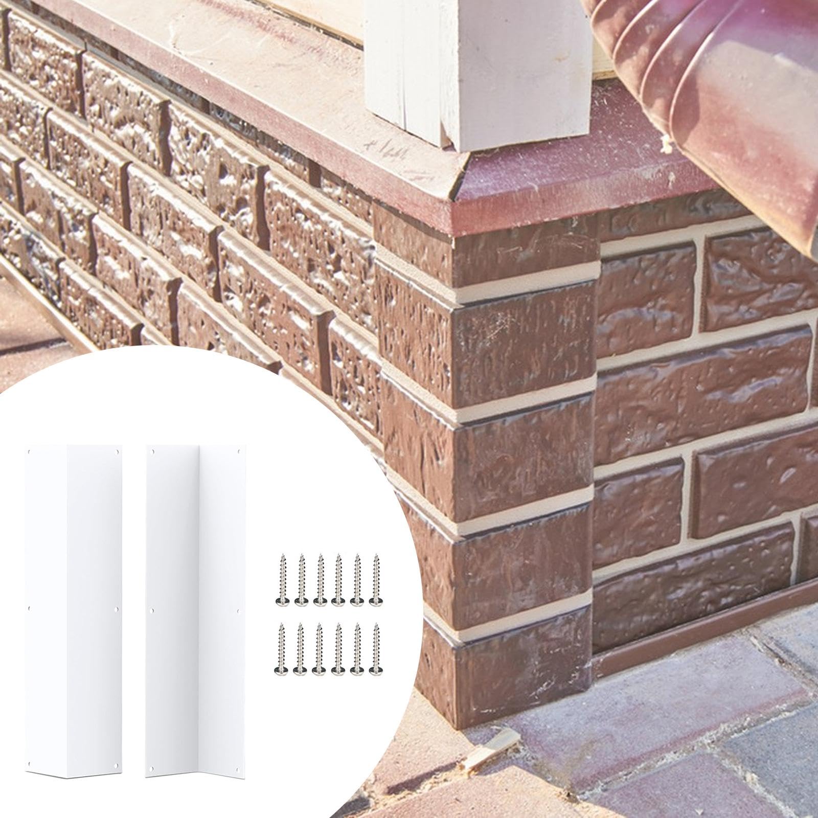 2 Piezas Protectores de Esquinas de Pared Metálicos con Bordes Fuertes Defensa Contra Golpes Y Decoración Adecuados para Casas Negocios Exterior, Blanco