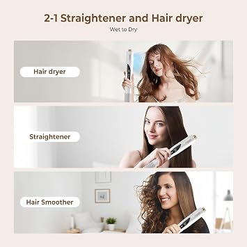 UKLISS Air Hair Straightener, Wet to Dry Straight Ionic Hair Dryer