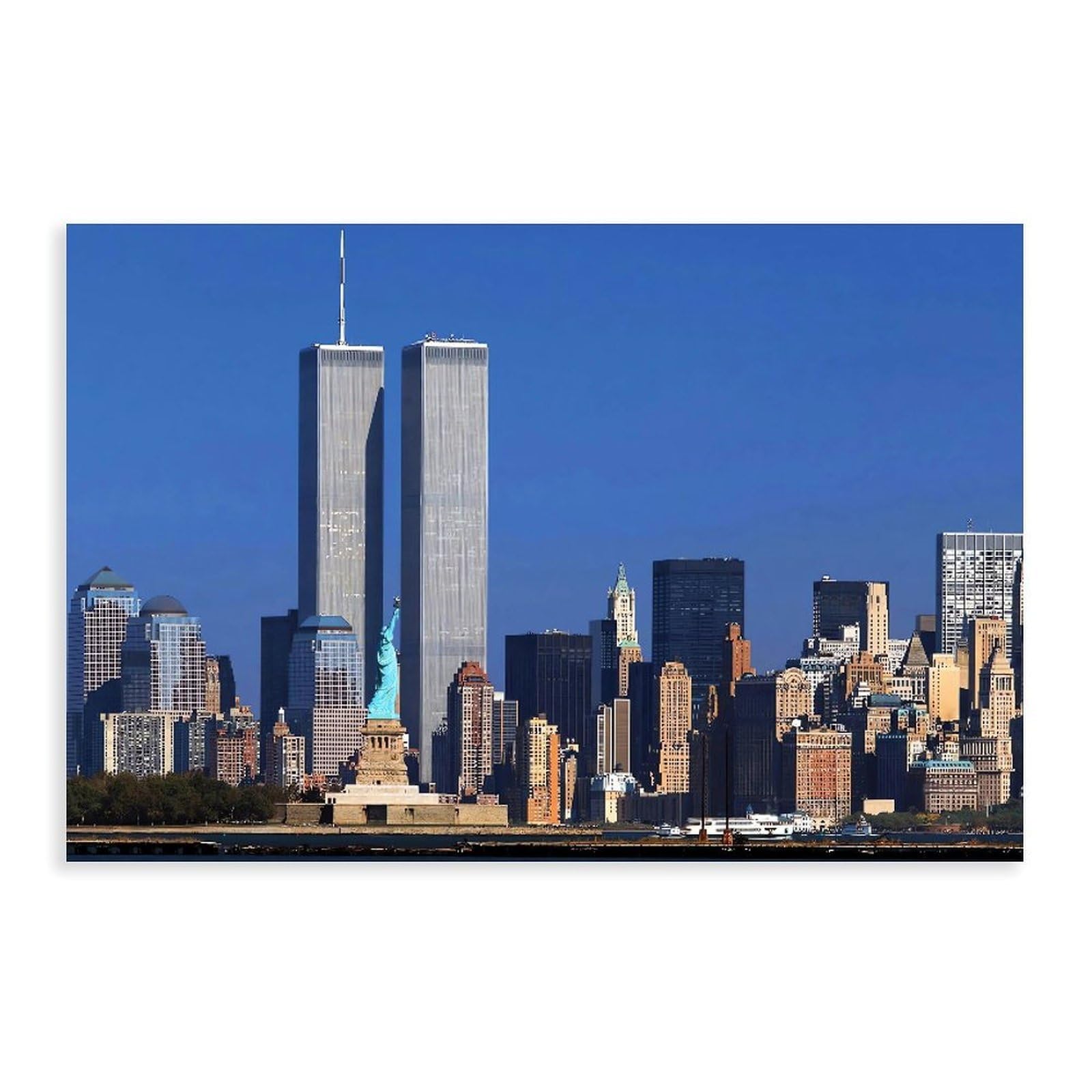 Qnvjqkdsi Unframe Twin Towers Portrait Poster Canvas Poster Bedroom Decor Landscape Office Room Decor Gift 12" L X 18" W