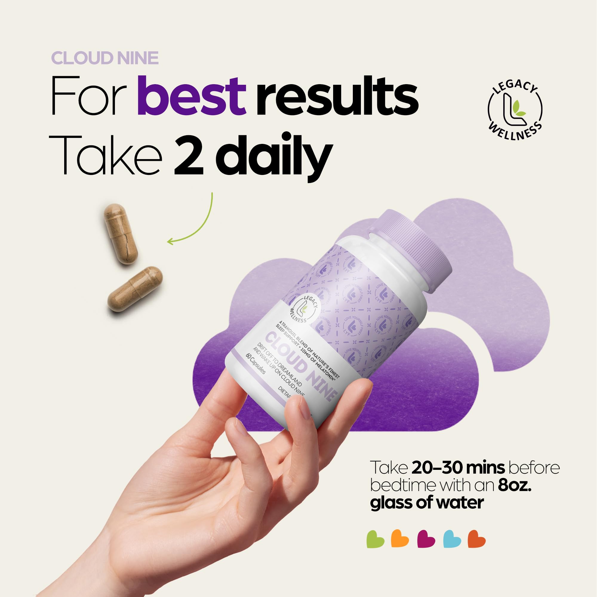 Cloud 9 - Suplemento natural para ayudar al sueño - Vitamina relajante y fórmula herbaria