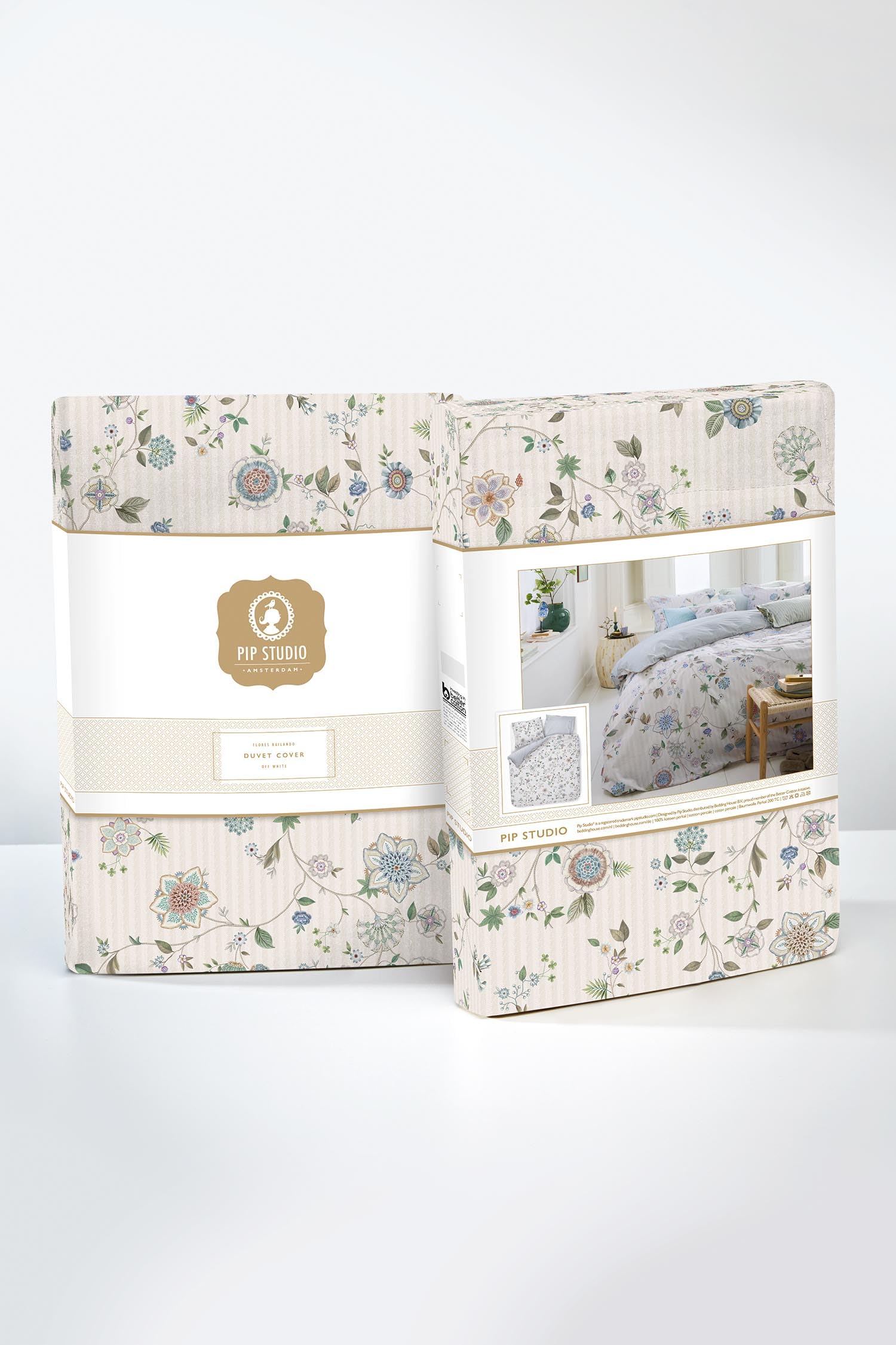Pip Studio Bettbezugsset Flores Bailando Gebrochen Weiss 200x200cm