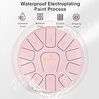 Vista 4 de Tambor de lengua de acero, 11 notas de 8 pulgadas, tambor de lengua C mayor de acero con bolsa, púas de dedos, mazos y libro de música