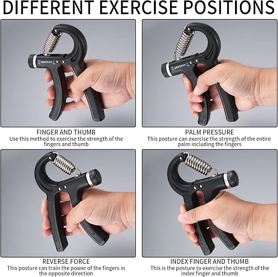 Pack of 2 Hand & Trainer Adjustable Forearm & Grip Strength Trainer for Fitness, Climbing, Stress Relief