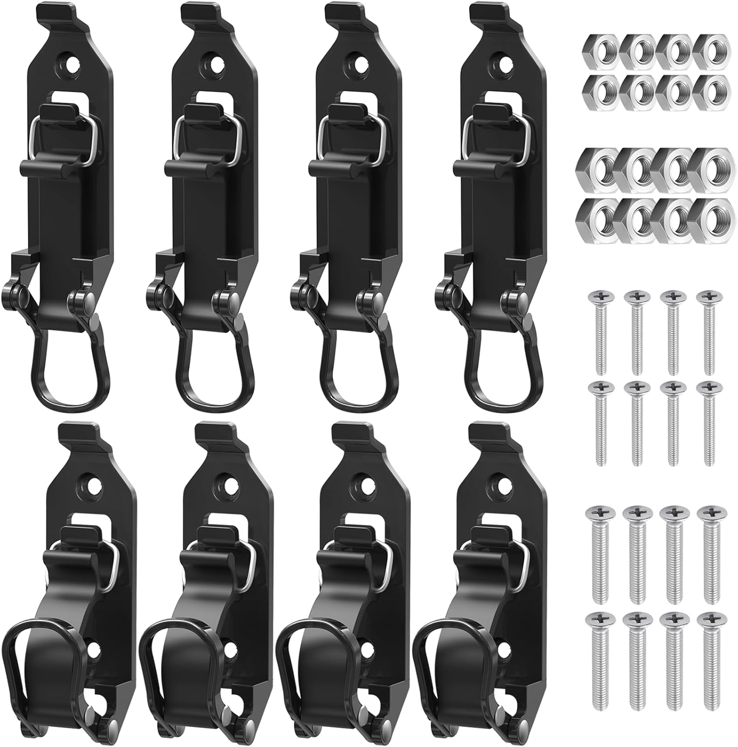 Shovel Mount for Roof Rack Truck Bed, Truck Jeep Offroad Roof Rack Axe Shovel Mount, Shovel Holder for Truck & Quick Fist Clamps Fit 0.67" to 1.57" D Tools -Black 8PCS