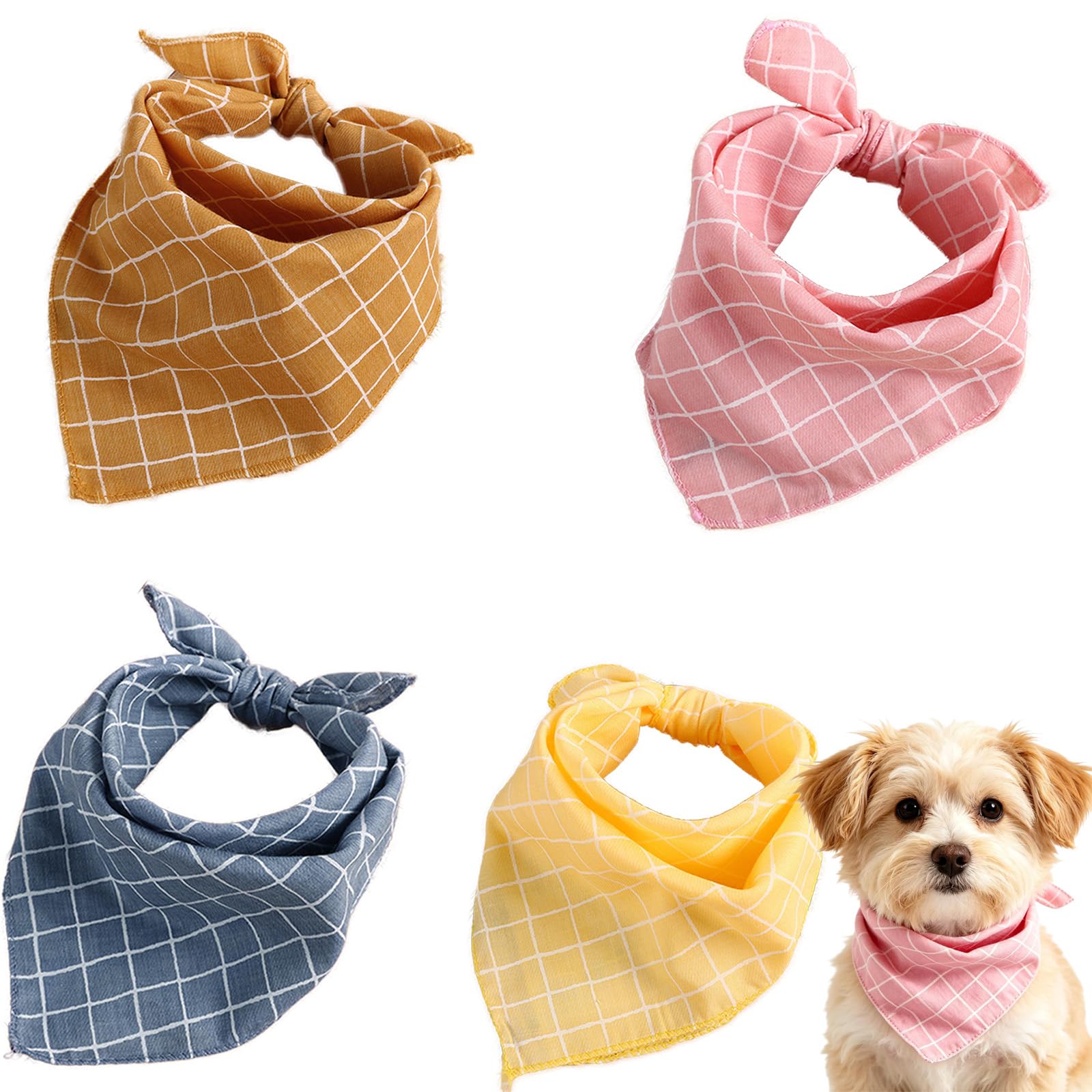 Dog Bandana for Small Medium Large Dogs, Summer Dog Bandana Cat Dog Kerchief Dog Triangle Bibs Scarf Adjustable and Washable Dogs Decoration Accessories for Dog Cats Puppy — image 1