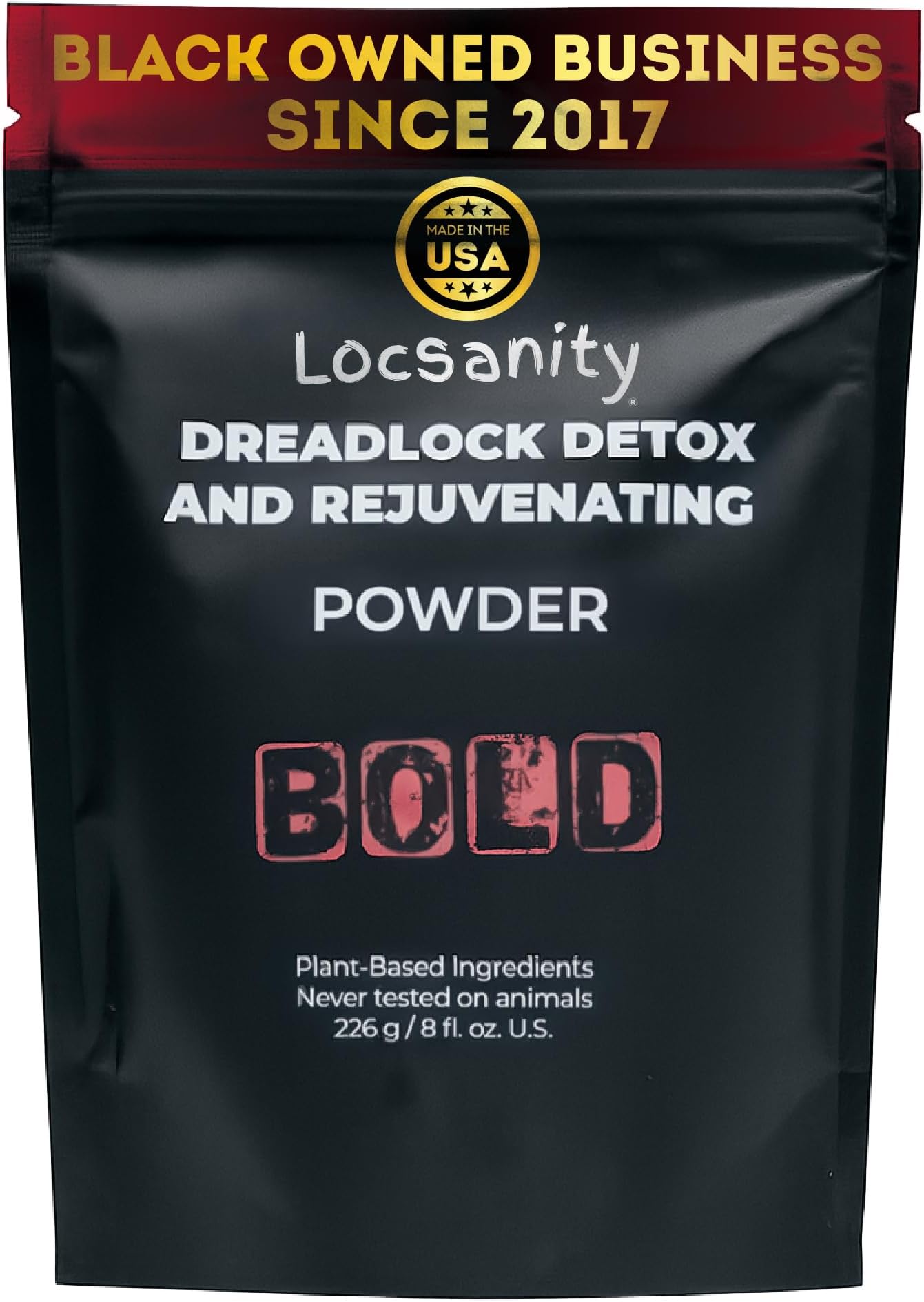 Locsanity BOLD Locs Natural Hair Deep Clean Detox and Rejuvenate Dreadlock Powder - ACV Alternative
