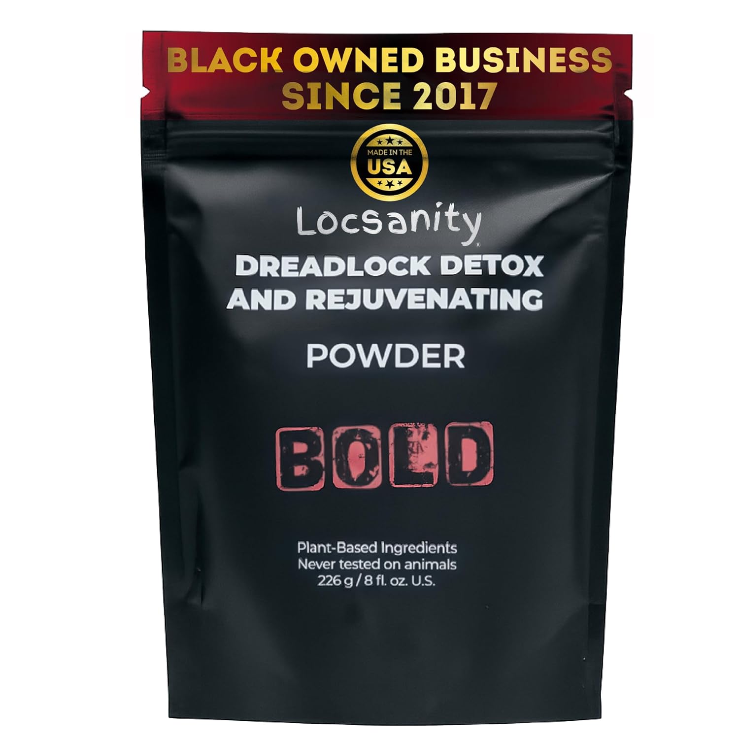 Locsanity BOLD Locs Natural Hair Deep Clean Detox and Rejuvenate Dreadlock Powder - ACV Alternative
