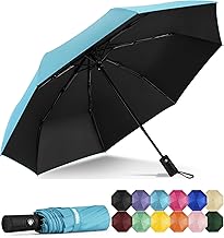 Yoobure Windproof Travel Umbrella, Automatic Umbrellas for Rain - Compact Folding Umbrella with UV Protection, Lightweight Portable Design for Backpack/Walking/Car, Sun & Storm Ready