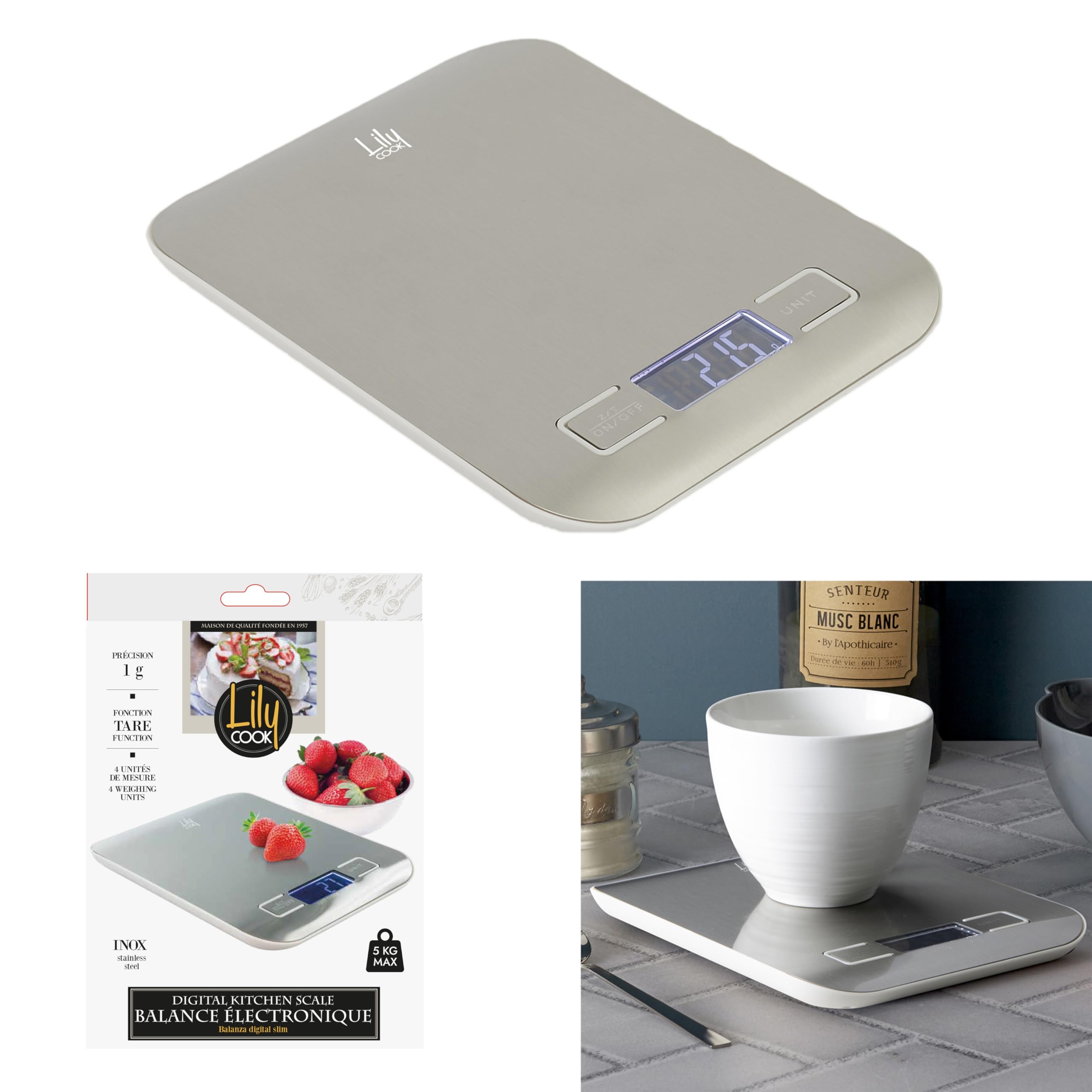 Bilancia da cucina digitale ripiano in vetro pesata max 5kg utilissimi cucina NZO-750205