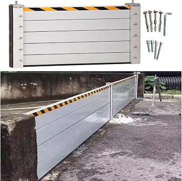 Reusable Aluminum Flood Barriers/Gates for Home Doors, 3/4/5/6/7/8/9/10/11/12/13/14/15/16/17/18ft Long Flood Prevention Barrier Water Stopper Shield for Outside/Indoor/Garage DoorH 3.3ft1