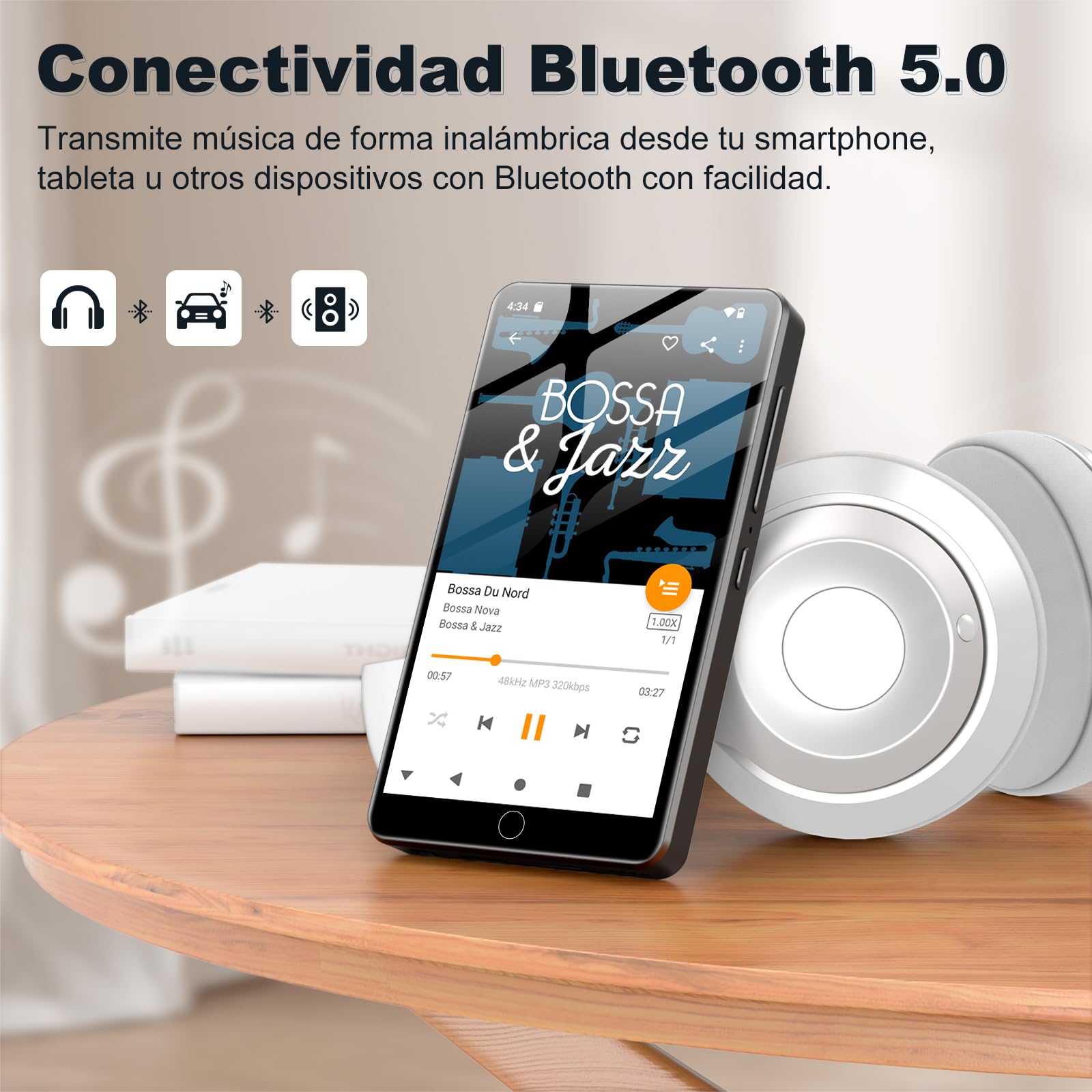 Spotify - Reproductor MP3 de 144 GB con WiFi y Bluetooth, Reproductor MP4 Android para niños, Pantalla táctil de 4,02 Pulgadas con Audible, Amazon Music y Play Store