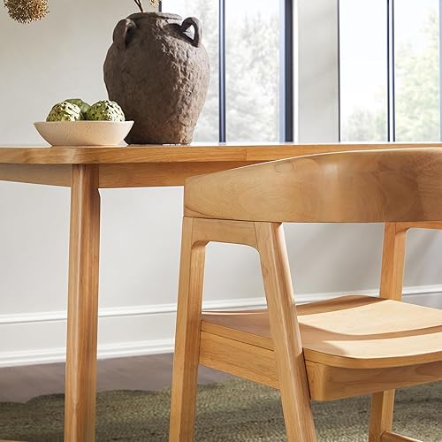 Miniatura 7 de Walker Edison Ezra Modern Boucle - Silla de comedor con respaldo redondeado, color marfil (juego de 2) Natural,Negro