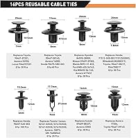 Vista 18 de GOOACC - GRC-47 Clips universales de plástico para guardabarros, 200 clips de remache con 6 tamaños de clips de retención de carrocería