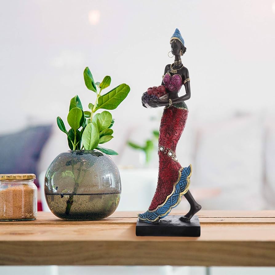 Amazon.co.jp: HEALLILY アフリカの女性の彫刻の伝統的な部族の