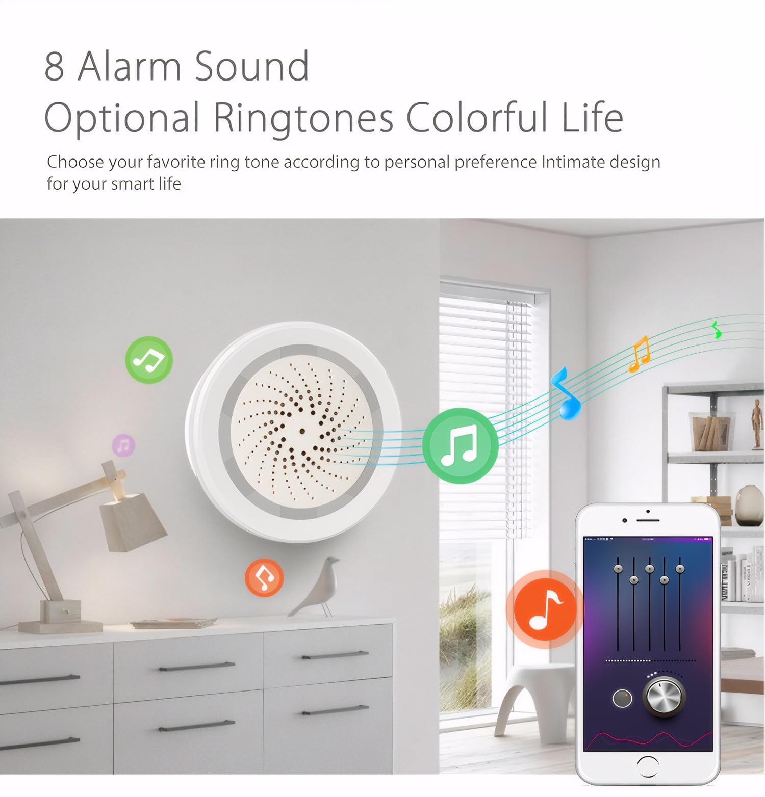 Mengshen Alarme WiFi Intelligente Sirène d'Alerte Forte de 100 dB avec Lumière Stroboscopique pour la Sécurité à Domicile et Contrôle à Distance via l'application Fonctionne avec Tuya/Smart Life/Alexa