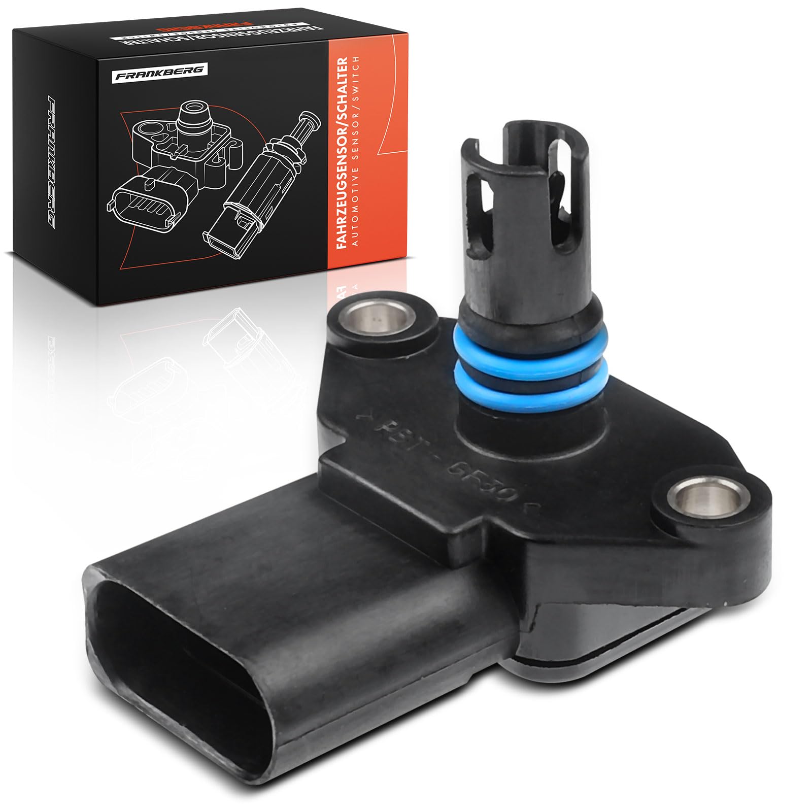 Frankberg Sensore pressione differenziale Pressione gas di scarico 4-Poli Compatibile con Golf IV 1J1 Polo 9A 9N A2 8Z0 Fox Compatto 5Z1 5Z3 5Z4 Golf IV Variante 1J5 Replace# 36906051