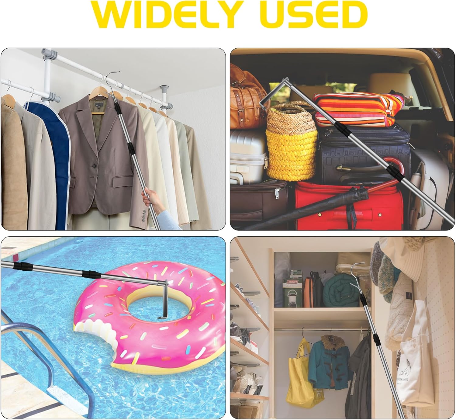 Cargo Grabber Pickup Truck Bed,6.3 FT Truck Cargo Retriever,Heavy Duty Truck Bed Accessories, Truck Bed Reach Tool with 2Hooks