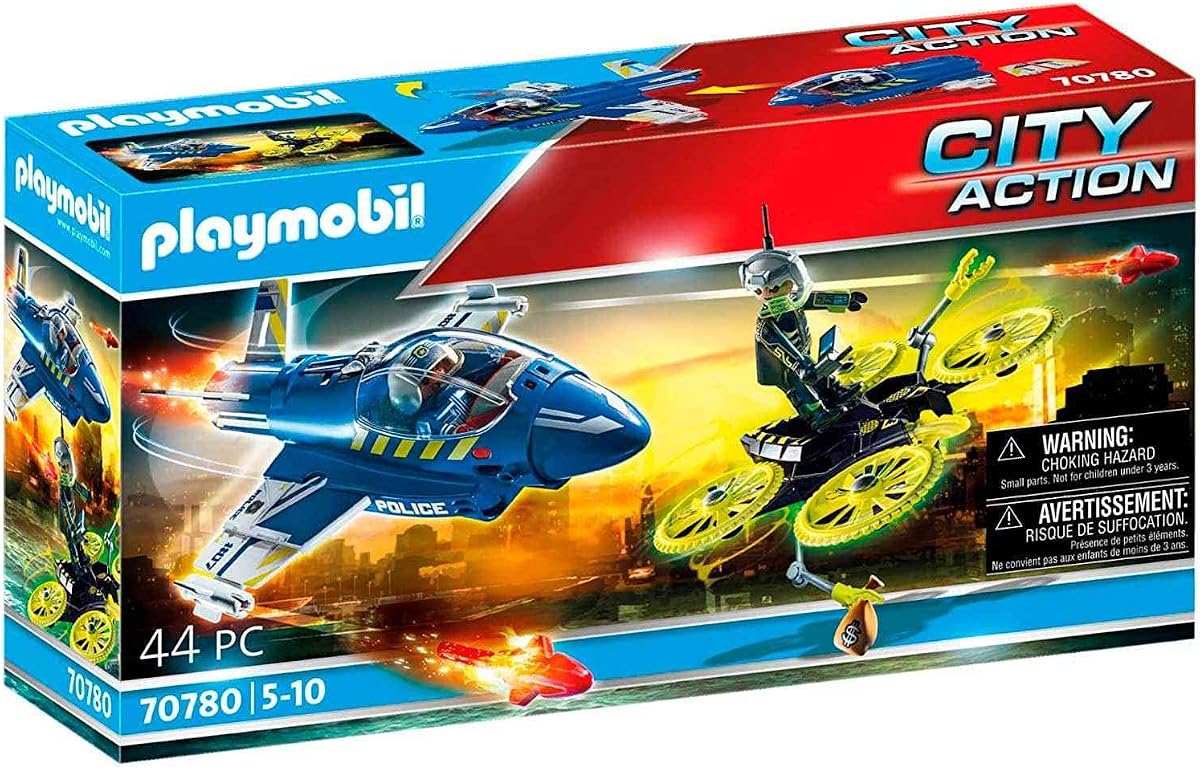 Jet policial Playmobil con dron