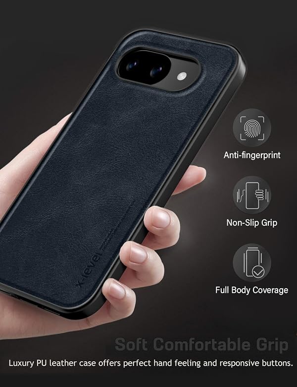 X-level for Google Pixel 10A Case,Premium PU Leather Soft TPU Bumper Anti-Scratch Back Slim Shockproof Protective Cover for Google Pixel 10A,Blue by X-level - Used condition - Image 4