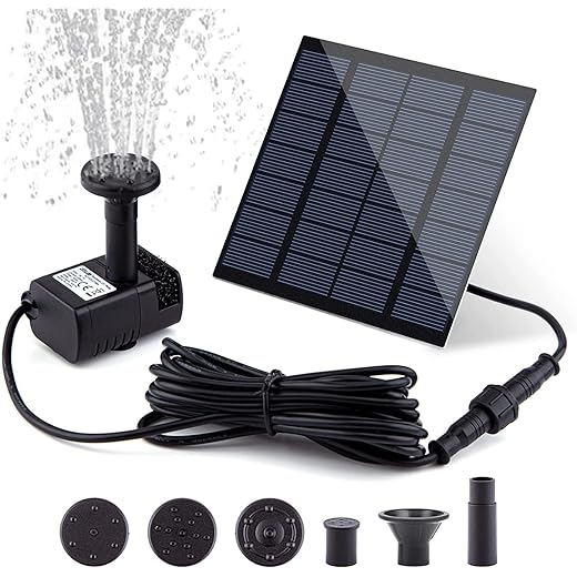 Skypearll Solar Panel Water Fountain, New Upgrade 1.8w Water Pump For Bird Bath, Outdoor Small Pond, Patio, Garden Pool, Aquarium And Fish Tank