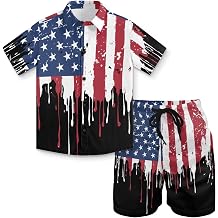 Kid's Short Sleeve Shirts and Shorts Sets Boys Soft Holiday Hawaiian Clothes Quick Dry Tropical Luau Outfit