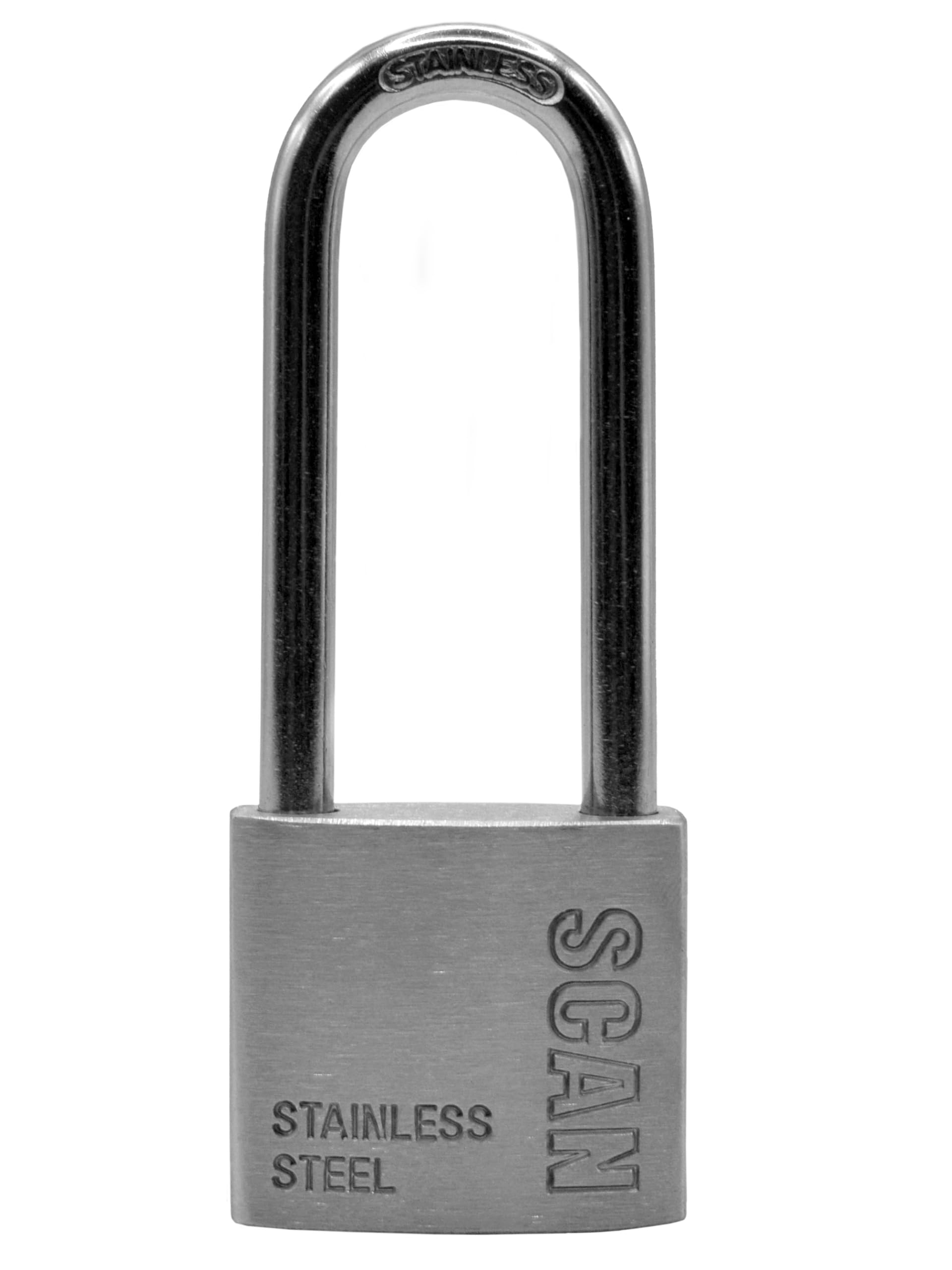 SCAN SCAPLSS38LS Stainless Steel Padlock, Silver
