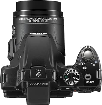 Nikon COOLPIX P510 16.1 MP CMOS Digital Camera with 42x Zoom NIKKOR ED Glass Lens and GPS Recording Position Black Old Model