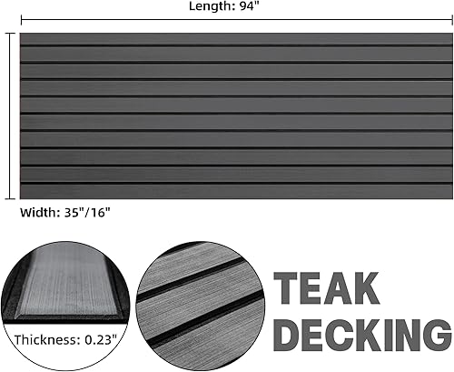 Miniatura 8 de Suelo de lancha  Cubierta de espuma EVA para lancha  Tapete marino de teca sintética  Alfombra para barco, lámina de suelo marino autoadhesiva, para