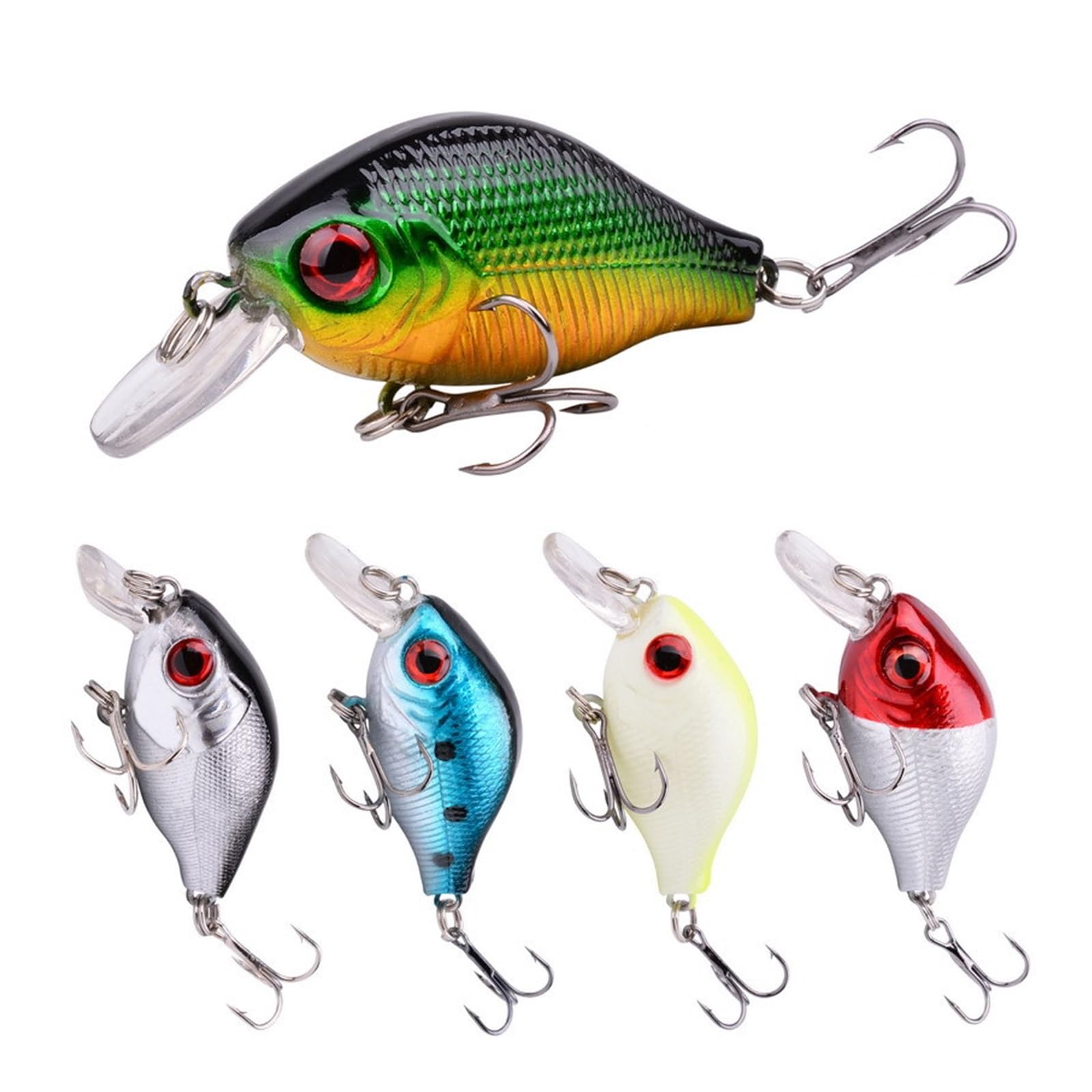 XILILHC 5 Sztuk Fishing Lure 8.3g 5.8cm Crankbait 3D Eye Carp Akcesoria Wędkarskie Pływające Woblery Minnow Lure Sprzęt Wędkarski Narzędzia Twarda Przynęta