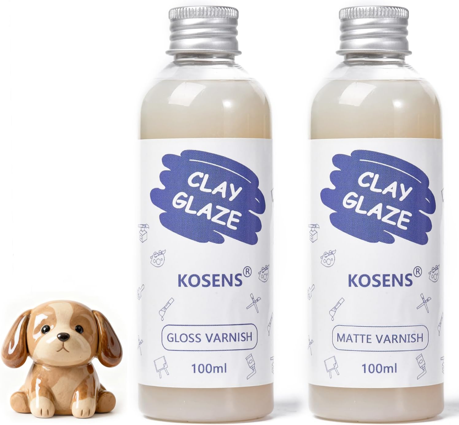 Air Dry Clay Glaze,Clay Varnish for Air Drying Clay，Increase the Glossiness of Pottery and Prevent Scratches and Cracking on Craft Ceramics，Waterproof (Matte-100ml)