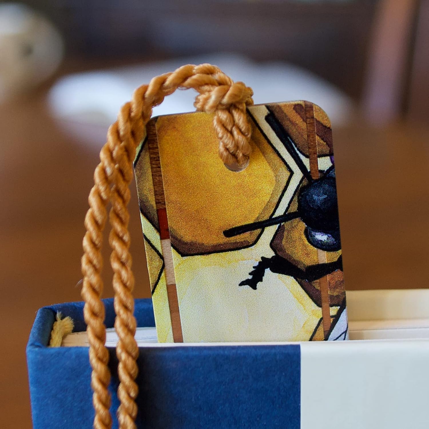 Personalized Wooden Bookmark – Honeybees and Honeycomb Design – Custom Bee Gift – Nature Inspired – Handmade in USA - Made in USA - Also Available Without Personalization