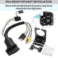 Vista 8 de MECMO Multi-Tow 4 Way Flat to 7 Way Blade and 4 Flat Trailer Adapter with Custom 4-Pin Trailer Arnés de cableado para Jeep Wrangler JL/JLU Jeep