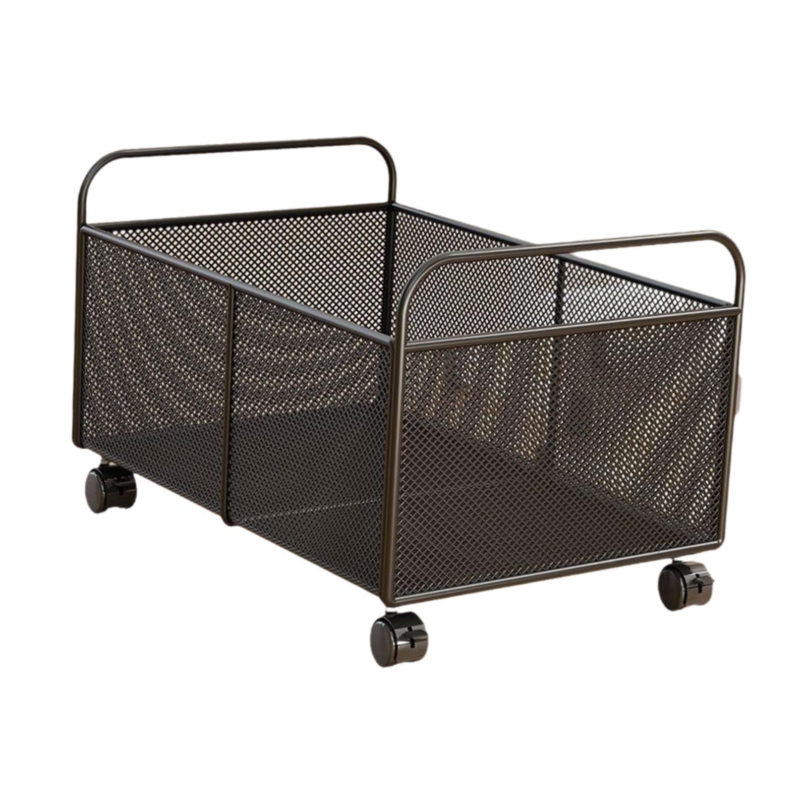 Colcolo Canasta de organizador de almacenamiento de metal con ruedas, cesta de alambre de hierro para encimera de cocina, S