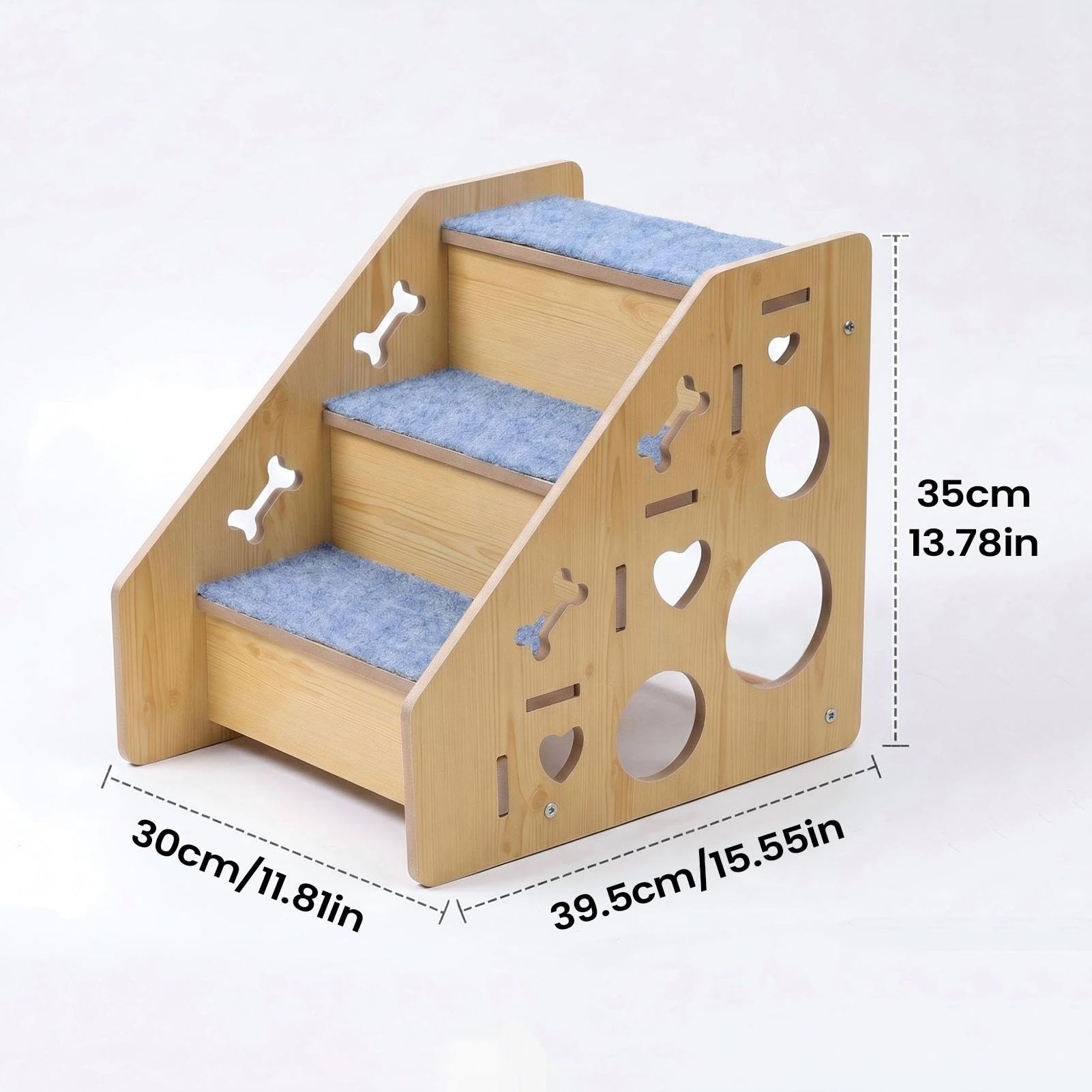 Scale per Cani in Legno Gradino Antiscivolo in Legno da Arrampicata | Scalette da gatti Per divano interno a lato del in auto gatto anziano e cucciolo animale da compagnia
