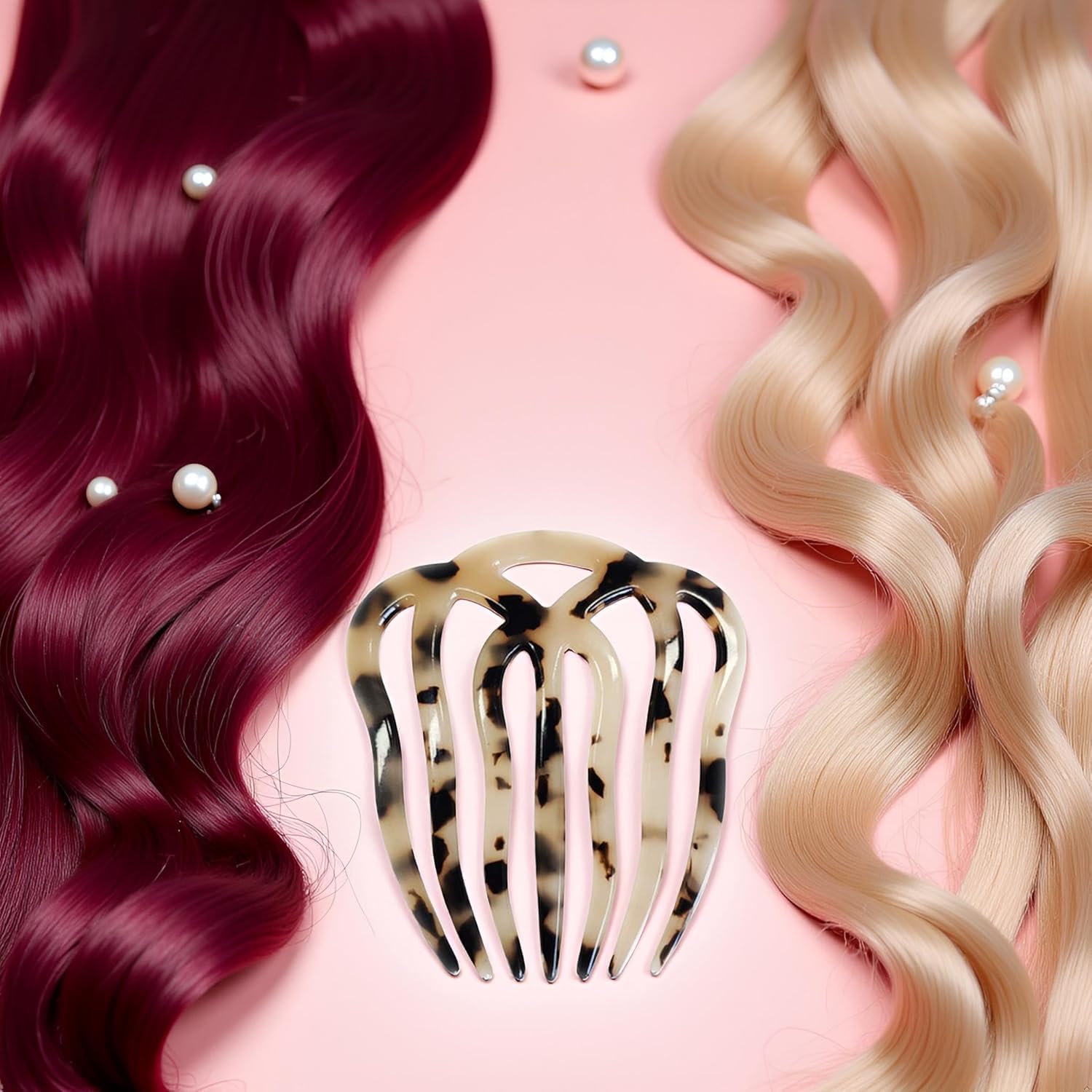 French Twist Hair Side Comb Hair Fork Clip Hollow Out Wavy Hair Pin Stick 7 Teeth Hairpin Hair Combs Styling Tools and Appliances - Image 2
