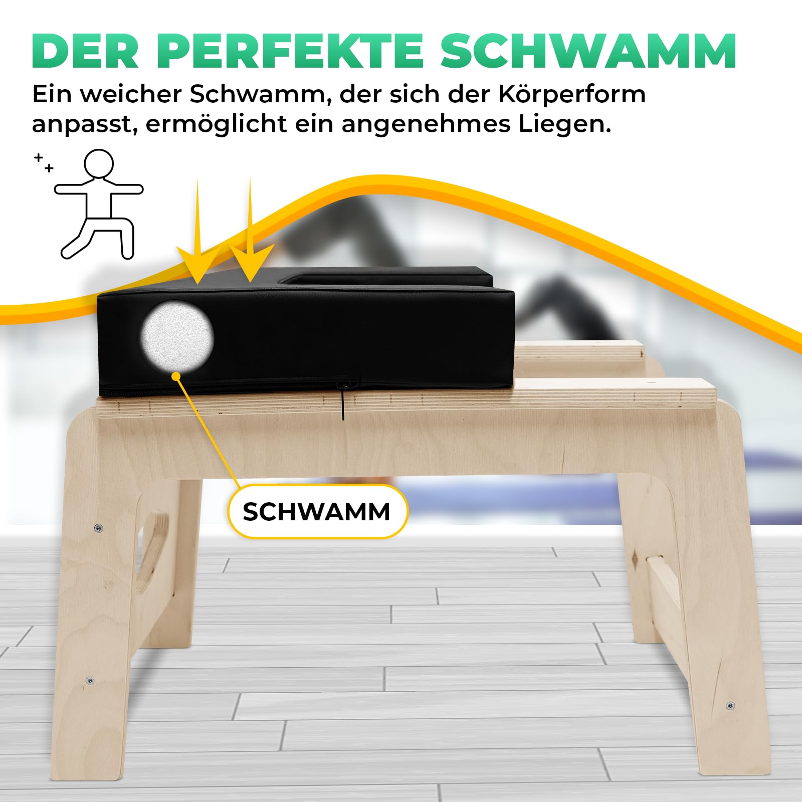 Sedia da yoga e poggiatesta Premium – Made in Europe – per fitness, meditazione e relax