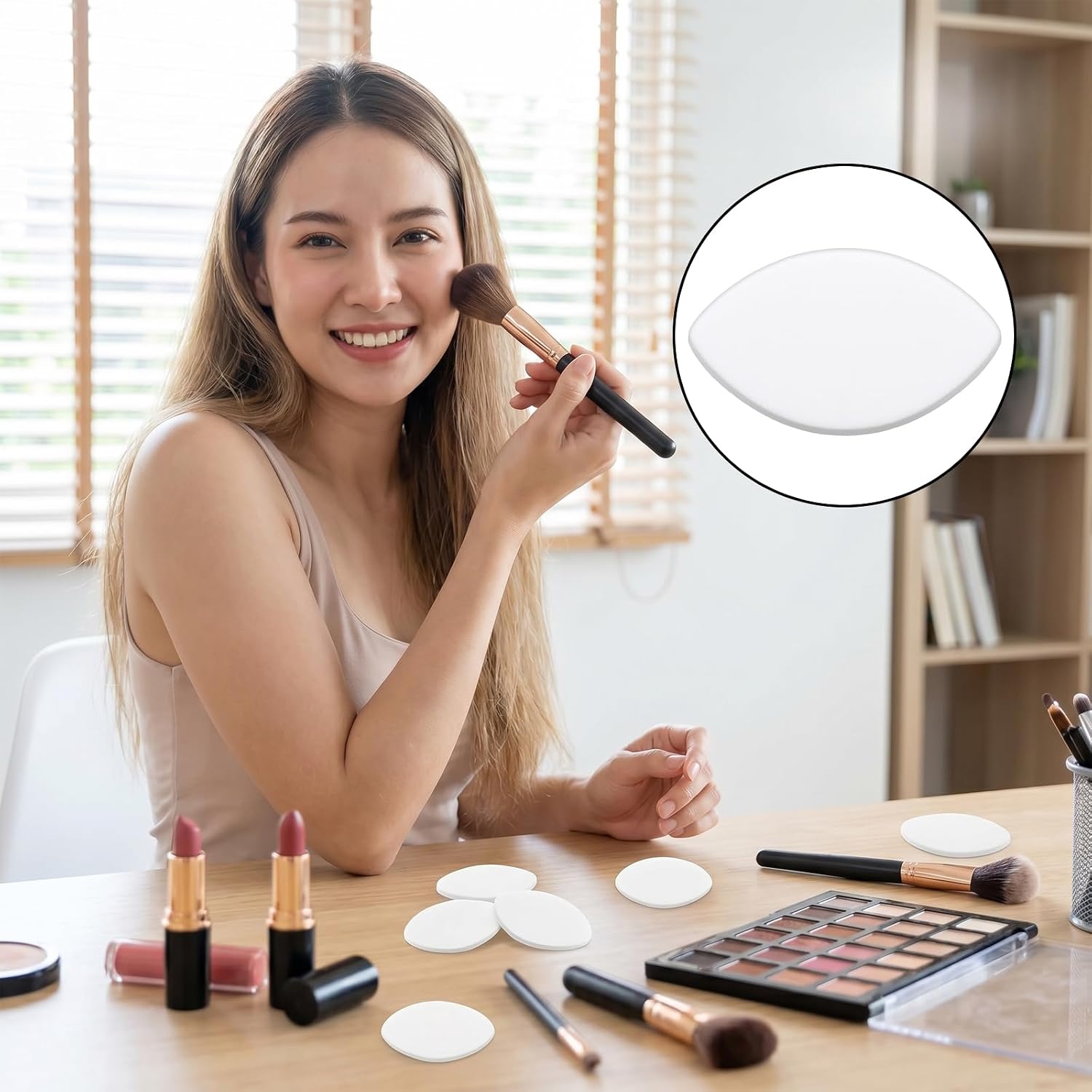 20 PCS Practice Lash Strips Sponge, Eye Shaped Lash Map Extension Practice Sponge, Eyelash Extension Beginners Supplies Kit, Cosmetic Tools for Women Disposable Face Makeup Sponges (White)