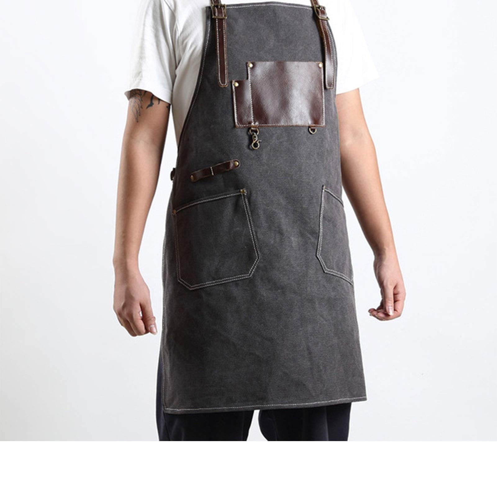 Genérico Delantal De Camarero Cocinero Denim Ajustable Con Bolsillo For Mujeres Hombres Moda For Cafetería Tienda Postres Restaurante