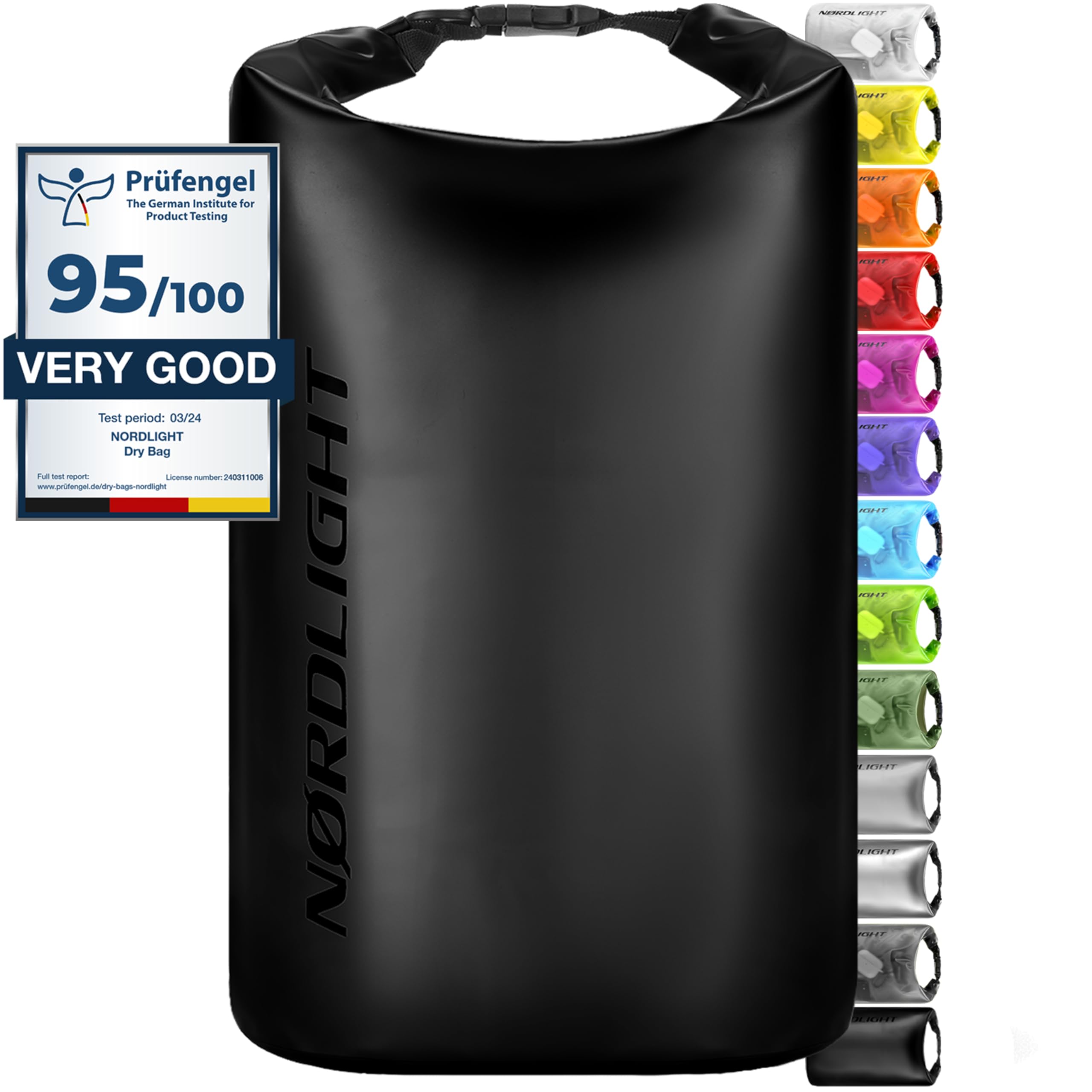 Nordlight Dry Bag e borse impermeabili - zaini impermeabili da 2l, 5l, 10l, 15, 20l, 30l, ccon chiusura a rotolo e tracolla con custodia impermeabile per cellulare e marsupio