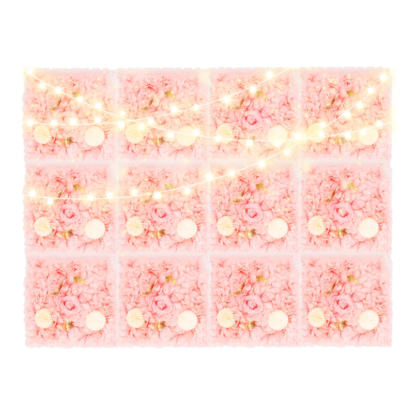 3D Blume Wand Panel, 12 Stücke künstliche Blumenwand Hintergrund Seide Rose Matte für Hochzeit Dekoration Shop Foto 38 * 38cm
